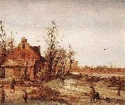 Esaias Van de Velde Winter Landscape oil painting on canvas